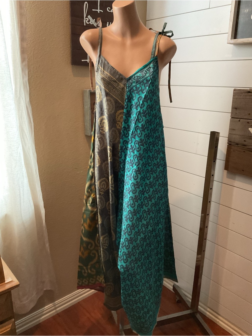 Jaded Gypsy Boho Eclectic Hippie Patchwork Overalls Silk  Women’s One Size NWT